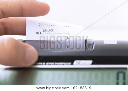 concept image of broke
