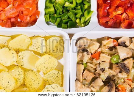 mushrooms peppers and potatoes
