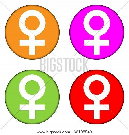 Gender Female Symbol Button