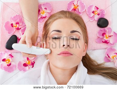 Woman Getting Microdermabrasion Treatment