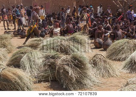 Hamar People At Village Market.