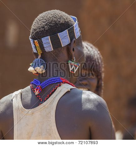 Hamar People At Village Market.