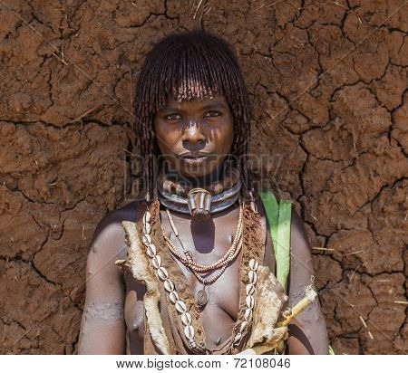 Hamar Woman At Village Market.