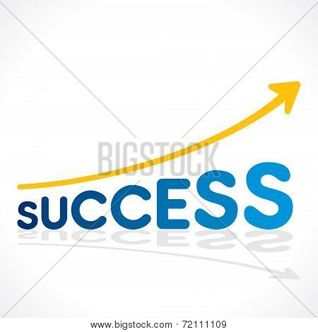 creative success word growth graph vector