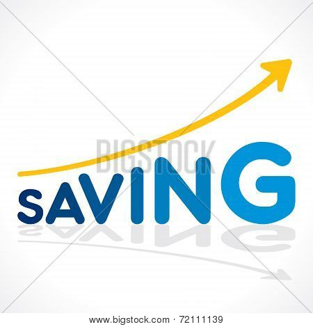 creative saving word growth graph vector