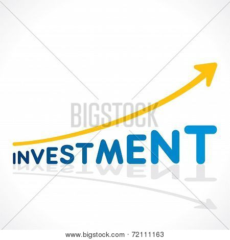 creative investment word growth graph vector