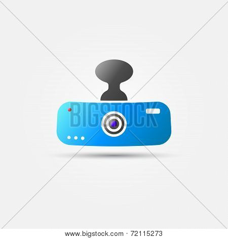 Bright car digital video recorder vector icon