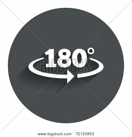 Angle 180 degrees sign icon. Geometry math symbol