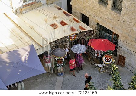 A Pedestrian Street Of Saintes-maries-de-la-mer
