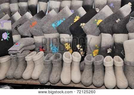 Traditional Russian Felt Boots Winter