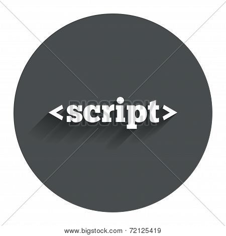 Script sign icon. Javascript code symbol.