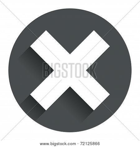 Delete sign icon. Remove button.