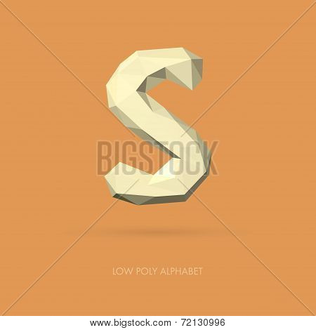 Low Poly Alphabet Letter S