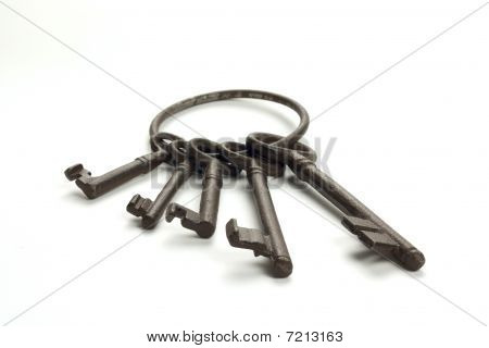 A bunch of old rusty keys