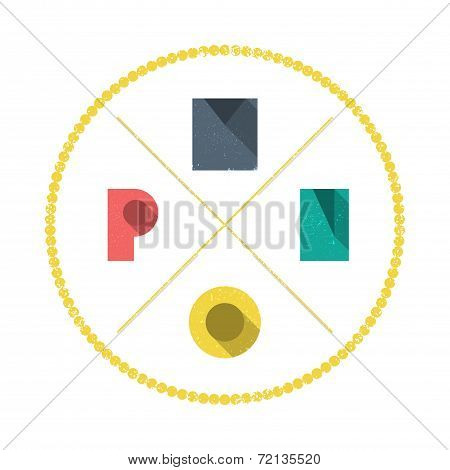 Grunge Simple Abstract Colorful Alphabet