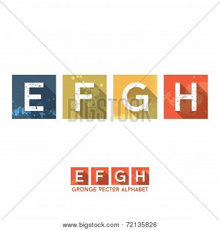 Simple Grunge Flat Alphabet