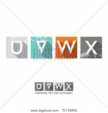 Simple Grunge Flat Alphabet