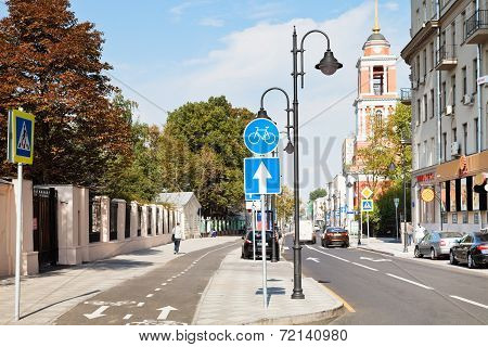New Bikeway On Pyatnitskaya Street In Moscow