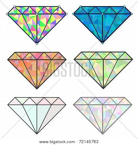 Vector set of colorful shiny jewels.