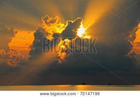 the rays of the sun