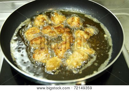 Chicken Nuggets In Hot Cooking Oil