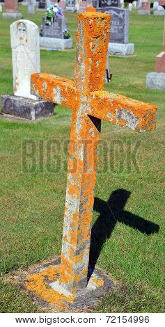Cross shape in cemetery