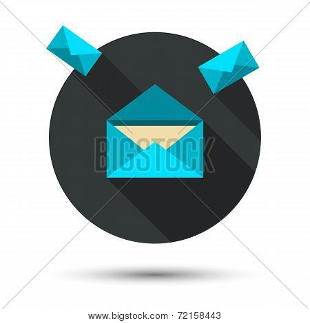 The mail icon with long shadow