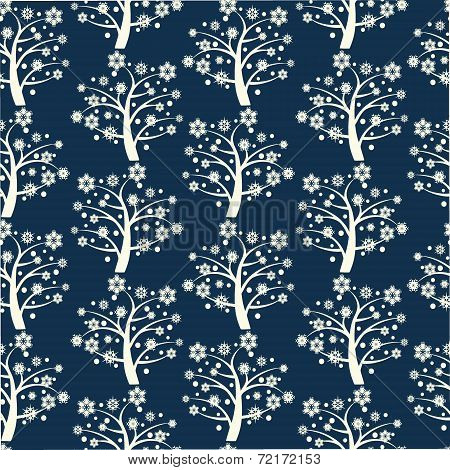 Seamless Pattern With Winter Trees - Illustration