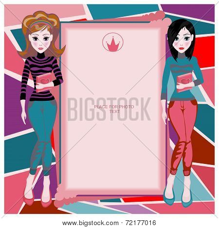 Colorful frame for girls, Teens