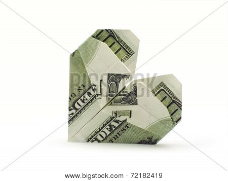 Origami Heart Of Hundred Dollar Banknotes