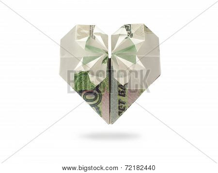 Origami Heart Of One Thousand Ruble Banknote