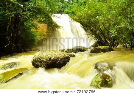 Haew Suwat Waterfall In Kao Yai Nation Park Of Thailand