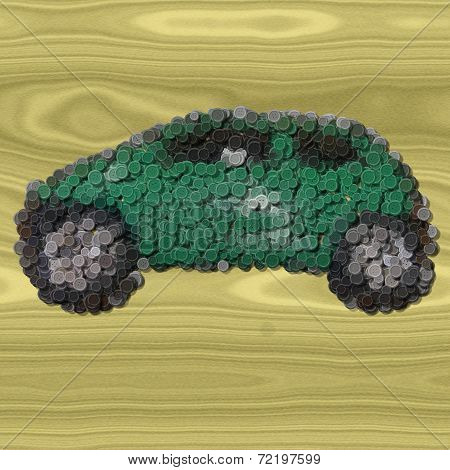Car Sewing Buttons Image Wood Generated Background