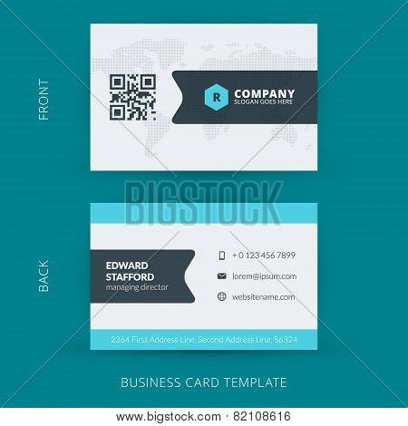 Vector Modern Creative And Clean Business Card Template. Flat Design