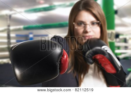 Girl With Boxing Gloves