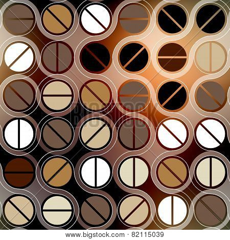 Coffee geometric pattern in retro style.