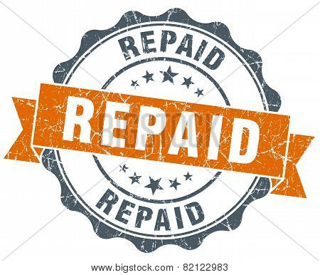 Repaid Vintage Orange Seal Isolated On White