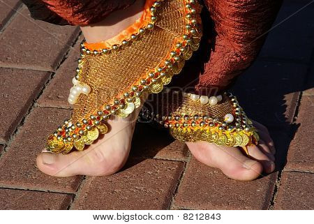 Feet And Decorations Of The Indian Woman