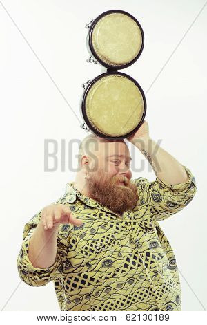 Playing drums and loving it