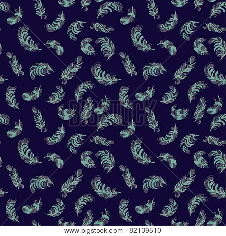 colorful feathers seamless pattern