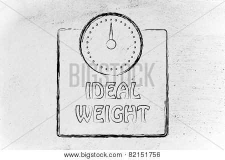 Nutrition, Dieting And Ideal Weight: Scale Design, Concept Of Healthy Life