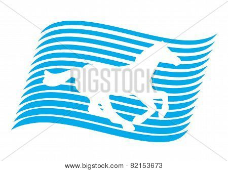 horse in flag