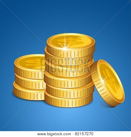 Stack of coins - vector money