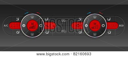 Dual Air Condition Design With Red Lcd