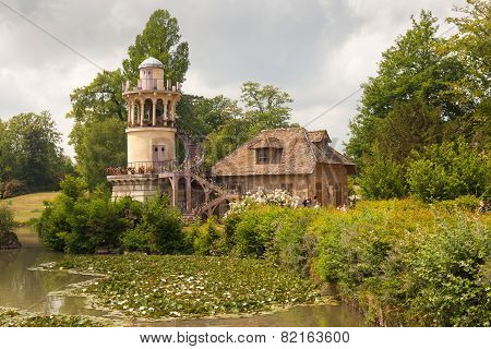 Marlborough Tower On The Farm Of Marie Antoinette In The Park Of Versailles Palace