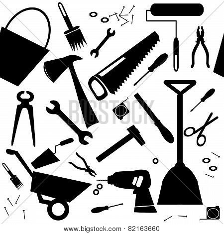 Seamless Background With Diy Or Home Repair Tools