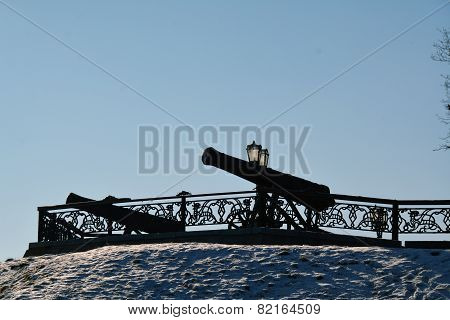 Old Cannons In Chernihiv Winter Park