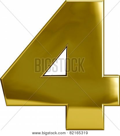 Gold Four - Metal Number 4