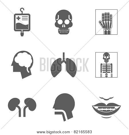 Medical care and health Isolated icons