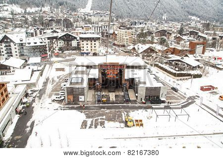 Cable Car Telepherique station  Auguille du Midi